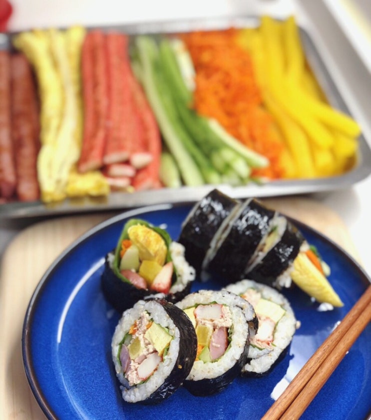  참치김밥만들기 간단김밥재료로 맛있게 예쁘게 싸는법