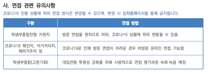 [한동대 학생부종합] 면접 컨설팅 신청 방법