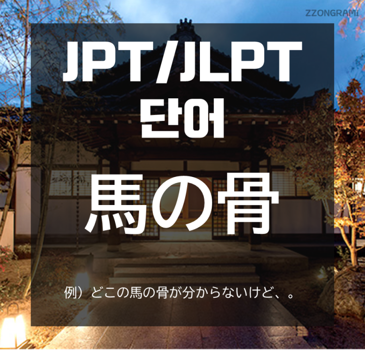 [일본어 공부] JPT/JLPT 단어 :「馬の骨」