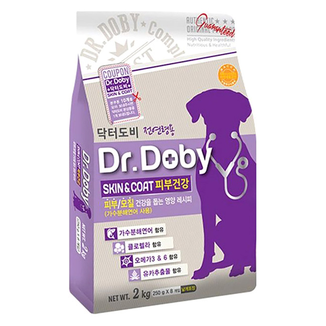 잘나가는 닥터도비 전연령 스킨앤코트 피부건강 건식사료, 2kg, 1개 좋아요 잘나가는 닥터도비 전연령 스킨앤코트 피부건강 건식사료, 2kg, 1개 좋아요