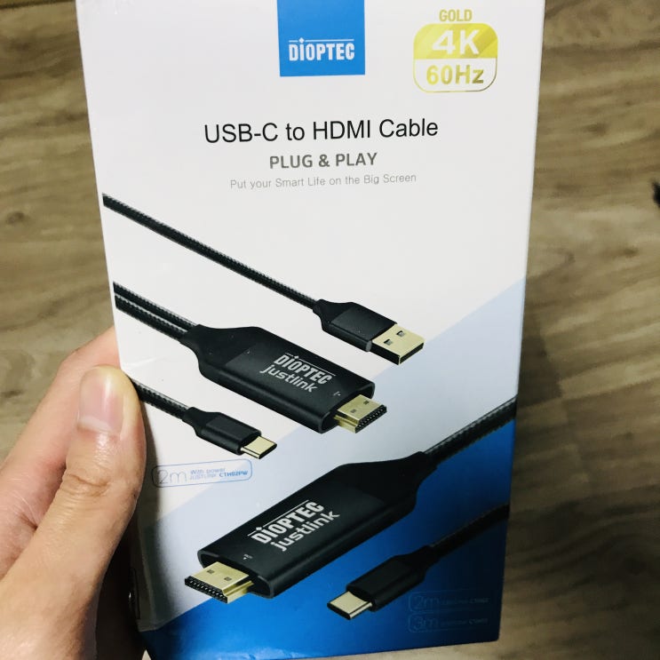 [핸드폰, 아이패드, 노트북, TV 연결] 저스트링크 USB 3.1 TYPE C to HDMI 케이블 (feat. 넷플릭스 호환)