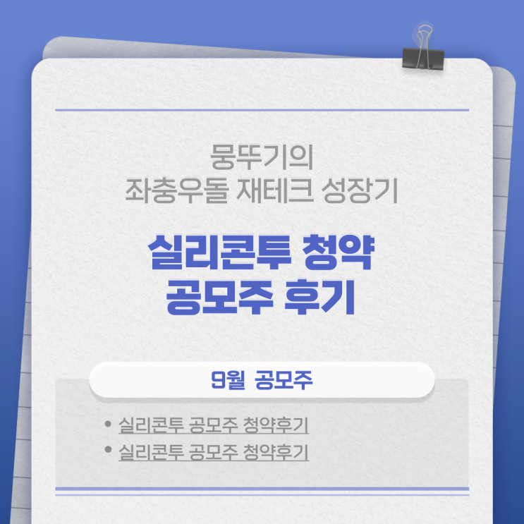 9월 실리콘투 청약 경쟁률 및 후기~