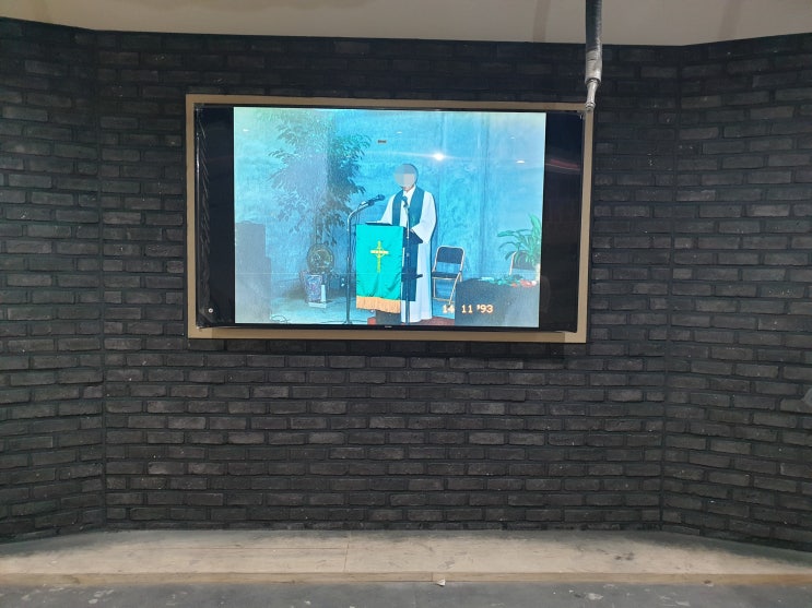  일산 교회 대형 tv 모니터 86"인치 매립형 디스플레이로 동영상