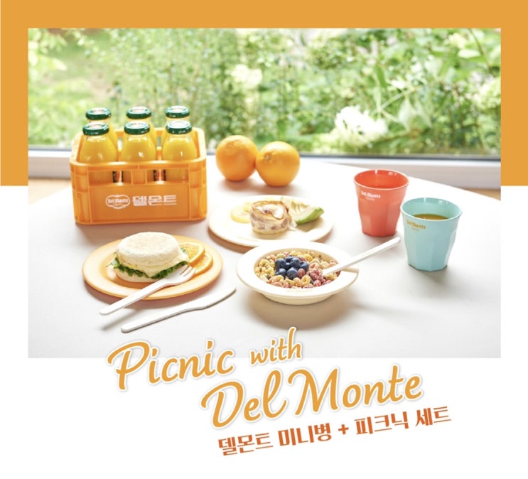  델몬트100% 오렌지 미니병 250ml(6병) + 피크닉 올인원 세트