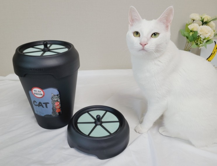 데오큐브캣 리터락커 고양이화장실냄새잡는 고양이배변처리 쓰레기통