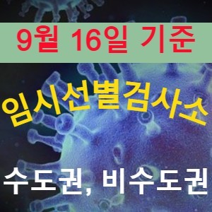 [9월 16일 기준] 코로나19 임시선별검사소 설치 운영 현황 (전국 208개소)