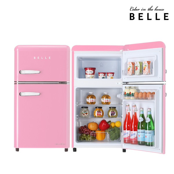 최근 인기있는 [벨] 레트로냉장고 RD09APKH 90L 1등급 미니 소형냉장고(2도어/핑크), 상세 설명 참조 ···