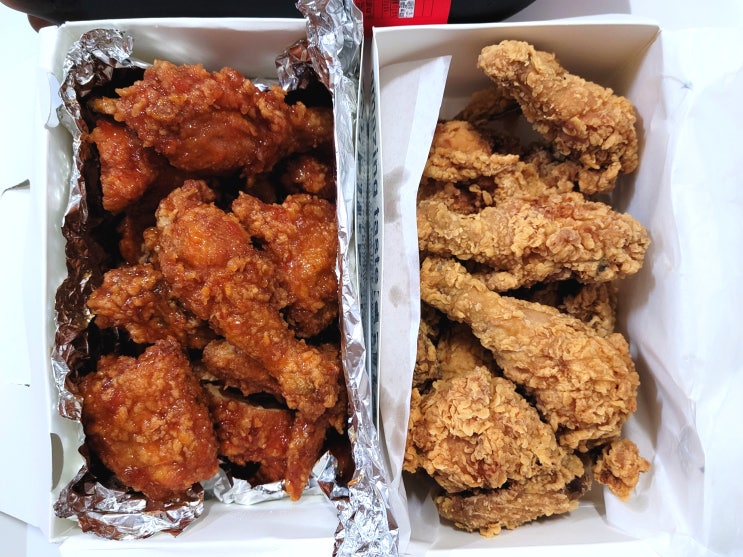  길동 복조리시장 맛집 길동치킨맨에서 치킨 수혈했어요