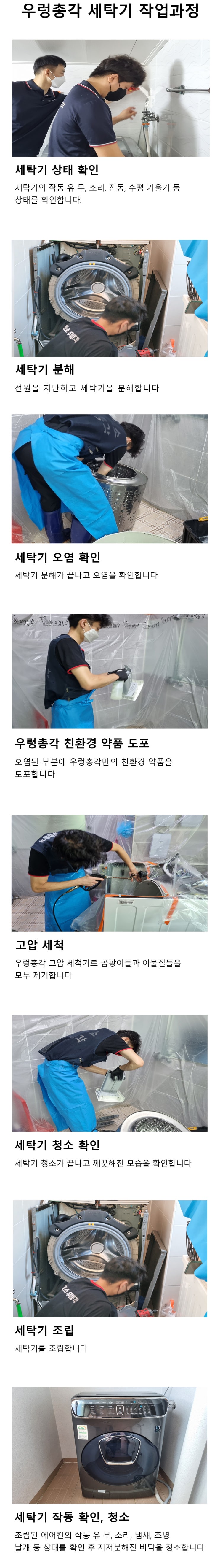  우렁총각 세탁기 작업과정