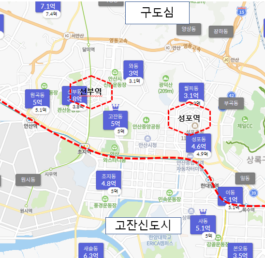  입지분석_#신안산선 대곡소사선호재, 선부역 안산 라프리모 & e편한세상 어반스퀘어