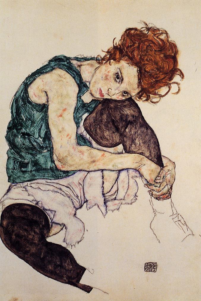 [9/17] 무릎을 구부리고 앉아있는 여인(Seated Woman with Bent Knee)-에곤 실레(Egon Schiele)