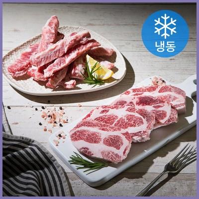  6다이닝 이베리코 돼지고기 목살 300g + 갈비살 300g (냉동) 실구매 정보 꼭 확인하세요 