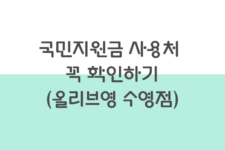 국민지원금 사용 사기인가 사용처 꼭 확인하기 (올리브영 수영점)