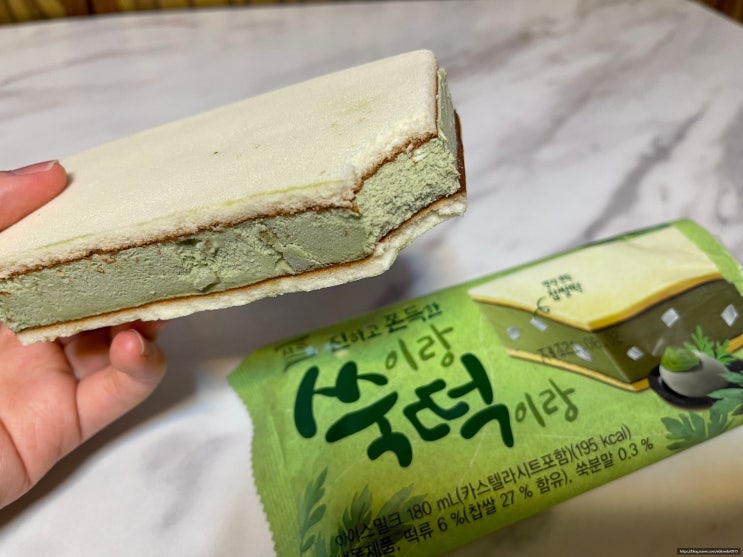  할매입맛을 겨냥한 서주 쑥아이스크림 쑥떡샌드