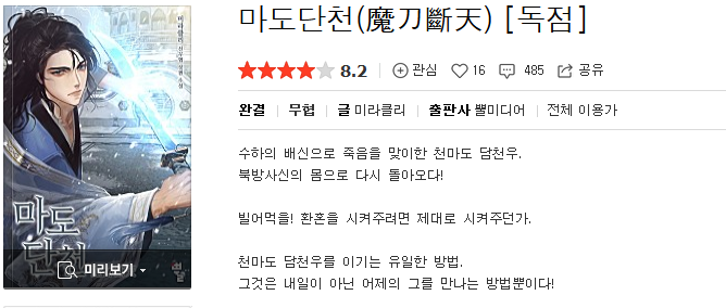  마도단천 - 미라클리 : 평점(1/10) // 구데기 들끓는 음식물 쓰레기 수준.