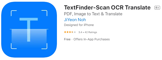 [IOS 유틸] TextFinder-Scan OCR Translate 가 한시적 무료!