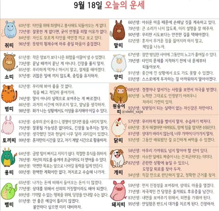 2021년 09월 18일 오늘의 운세 ! 띠별운세 ! 별자리운세! 2021년 09월 18일 오늘의 운세 ! 띠별운세 ! 별자리운세!