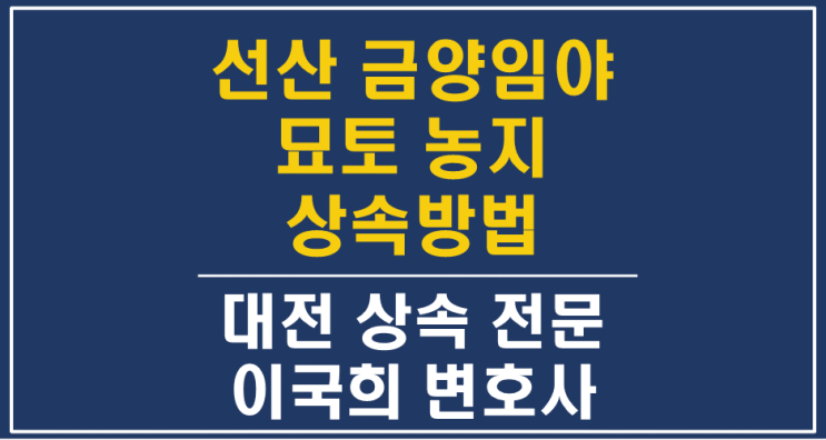  제사용 재산(묘토농지, 금양임야 선산)의 상속방법, 제자주재자 - 대전상속변호사 상속재산분할전문 유류분반환청구소송
