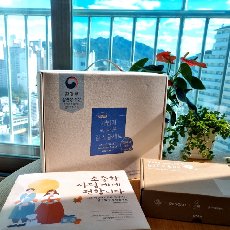  친환경 아이쿱 자연드림 제로웨이스트 추석 선물세트 (비누, 칫솔, 행주, 수세미)
