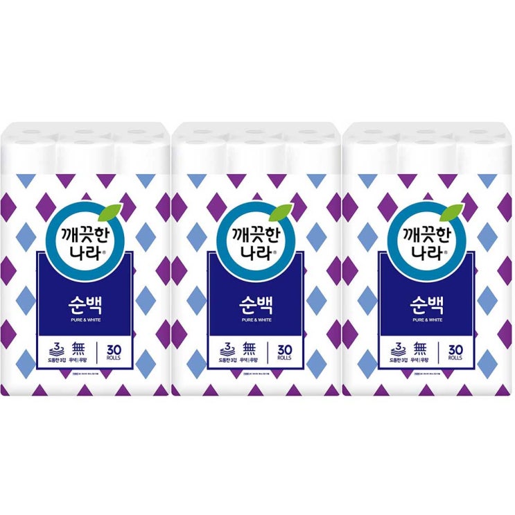 요즘 인기있는 깨끗한나라 3겹데코 순백 화장지 30mx30롤x1개 두루마리, 3개 좋아요 요즘 인기있는 깨끗한나라 3겹데코 순백 화장지 30mx30롤x1개 두루마리, 3개 좋아요