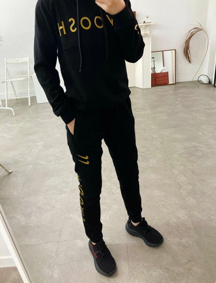  나이키 골드 더블 스우시 후드set 남여공용