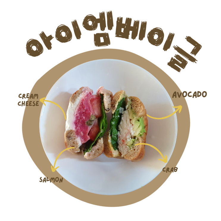 [아이엠베이글]연어 그라브락스, 크랩아보카도 샌드위치 베스트메뉴인 이유