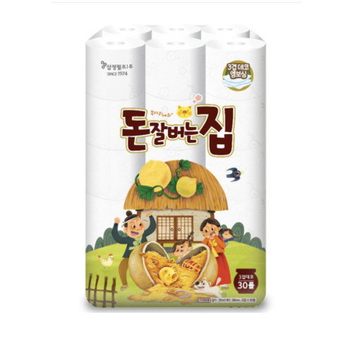 핵가성비 좋은 삼정펄프 돈 잘버는집 3겹 30롤 30M화장지(휴지) ··· 핵가성비 좋은 삼정펄프 돈 잘버는집 3겹 30롤 30M화장지(휴지) ···