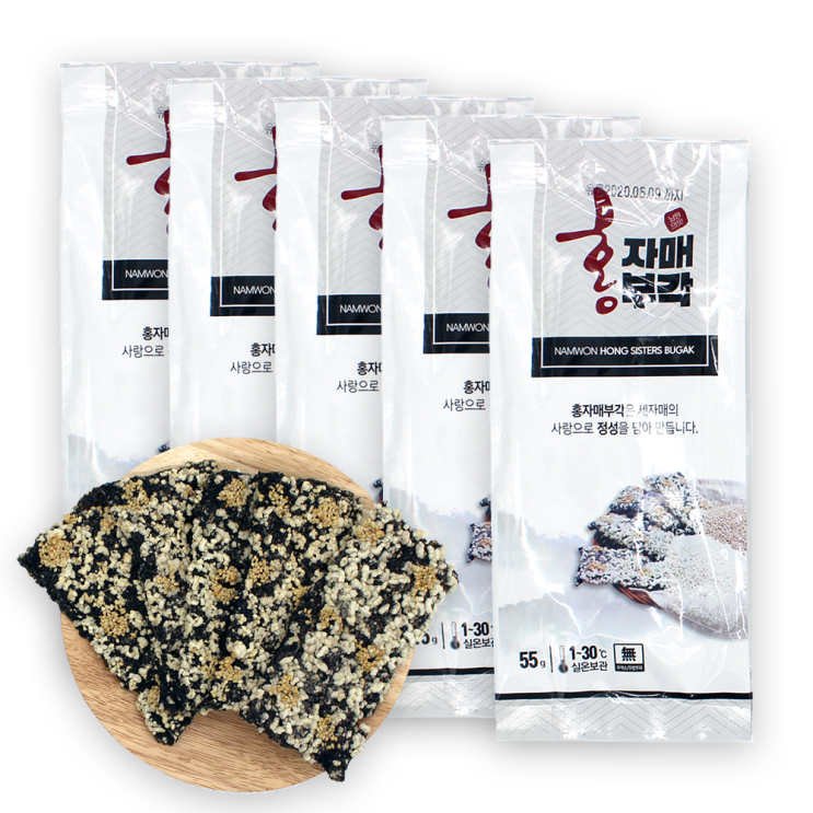 요즘 인기있는 홍자매부각 정통 김부각 1박스 (5매 55g X 5봉입) ··· 요즘 인기있는 홍자매부각 정통 김부각 1박스 (5매 55g X 5봉입) ···