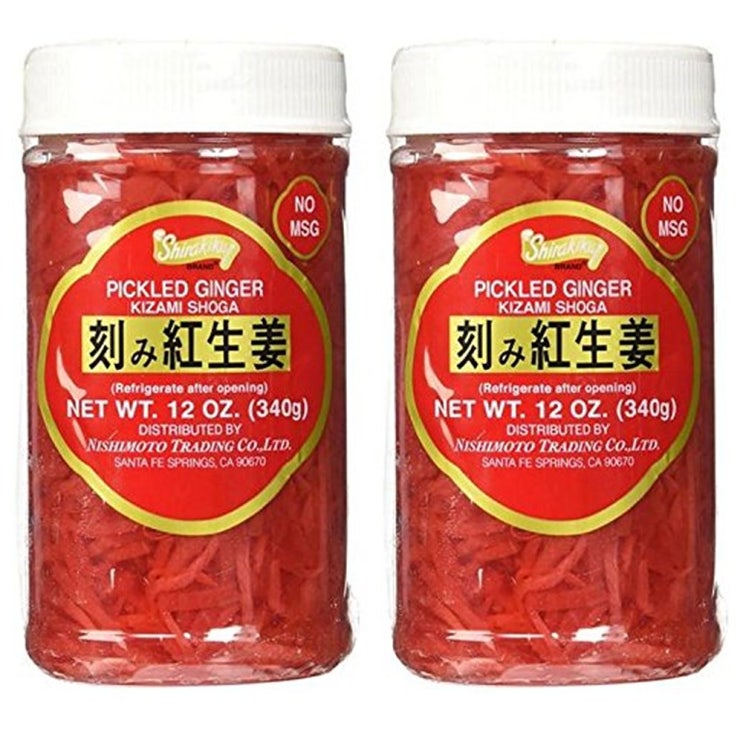 인기있는 Shirakiku 채썬 분홍 생강초절임 무설탕 340g x2통 ···