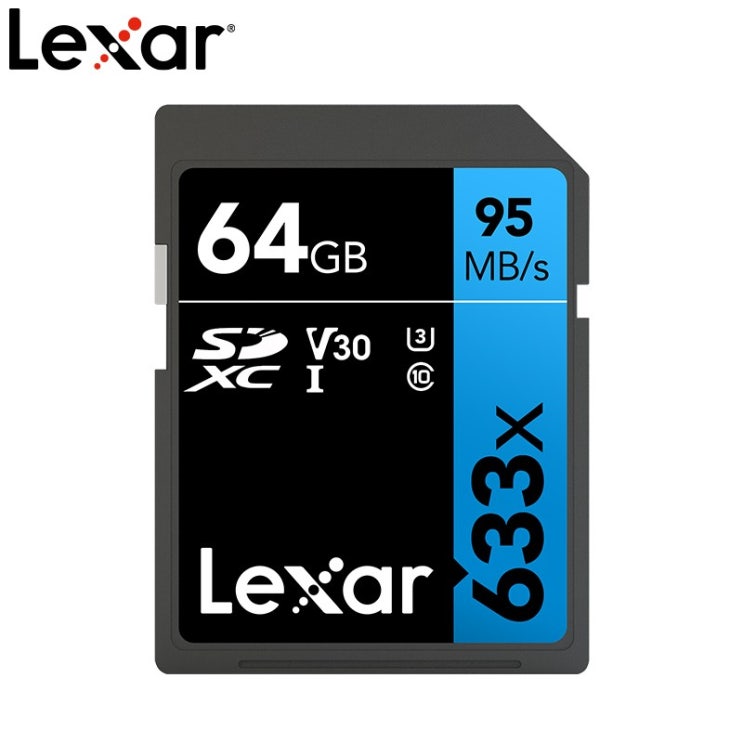 리뷰가 좋은 카메라 메모리 카메라 리더기 Lexar 렉사 SD 카드 64G 633X 고속 SDXC 마이크로 싱글 디지털 메모리 카드, 스카이 블루 633X 64G, 공식 표준 추천