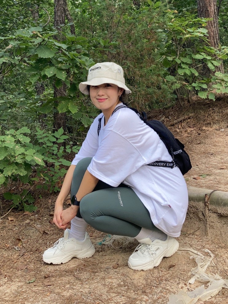  디스커버리 키높이 여성운동화 조거플렉스 애슬레저룩 레깅스 코디 리뷰