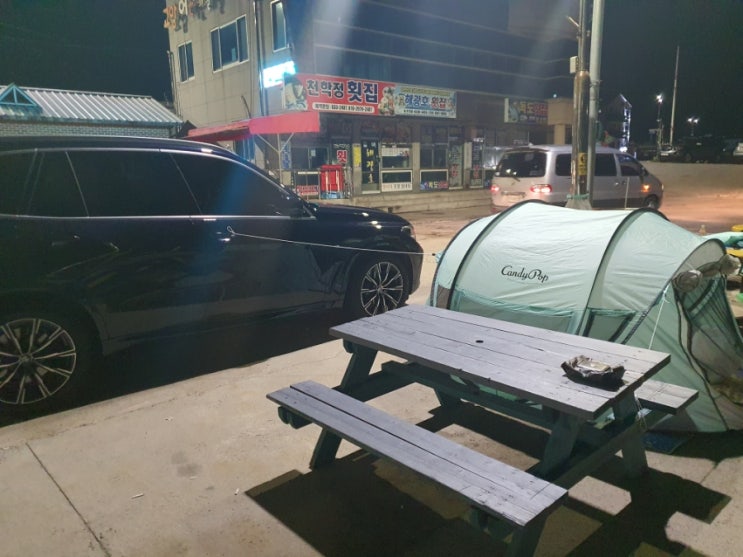  고성에서의 밤낚시와 원터치텐트