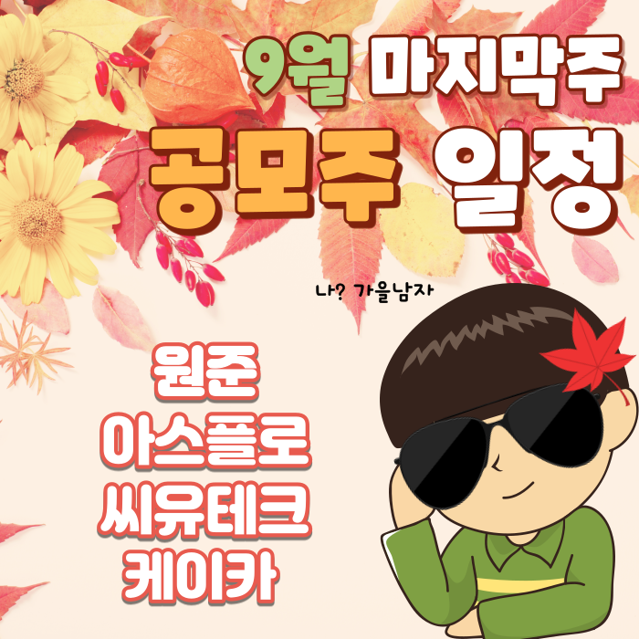  공모주린이가 알려주는 9월 마지막 주 공모주 일정
