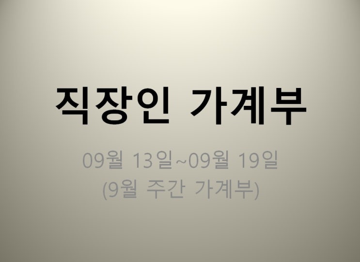 직장인 가계부 09월 13일~09월 19일 (지출 770700원) feat 폭풍지출