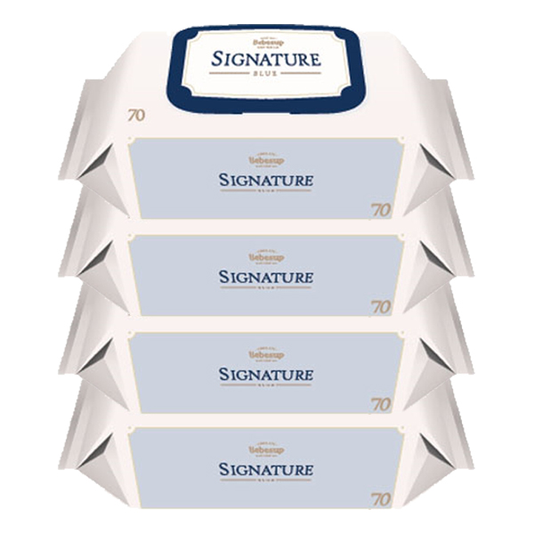요즘 인기있는 베베숲 시그니처 블루 유아물티슈 캡형, 70매, 4팩 추천해요