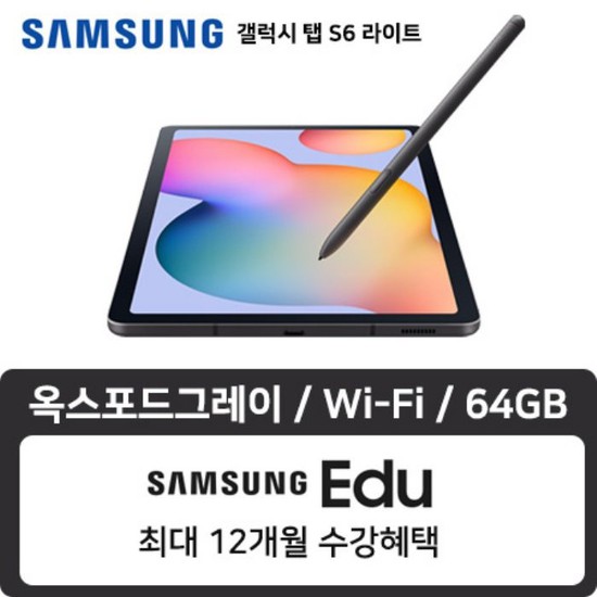 가성비 좋은 삼성 갤럭시 탭S6 라이트 Wi-Fi 64GB 옥스포드그레이 SM-P610NZAAKOO, 상세설명 참조, 없음 ···