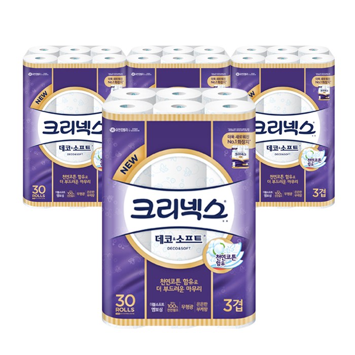 갓성비 좋은 크리넥스 3겹 데코 & 소프트 화장지 27m, 30롤, 4개 추천해요 갓성비 좋은 크리넥스 3겹 데코 & 소프트 화장지 27m, 30롤, 4개 추천해요
