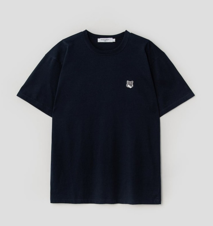 [의류] 커플티, 남자친구 선물용으로 추천하는 메종키츠네 티셔츠 (Men Grey Fox Head Patch Classic Tee-Shirt - Navy)