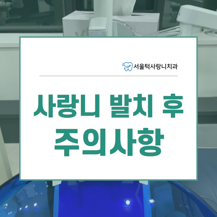  경기광주사랑니 발치 후 주의사항(반드시 지켜야 해요!)