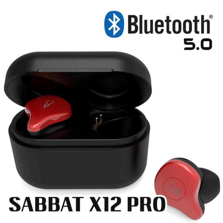 인지도 있는 SABBAT X12 pro TWS 블루투스 5.0 완전무선 이어폰 블루투스이어폰, 레드 좋아요