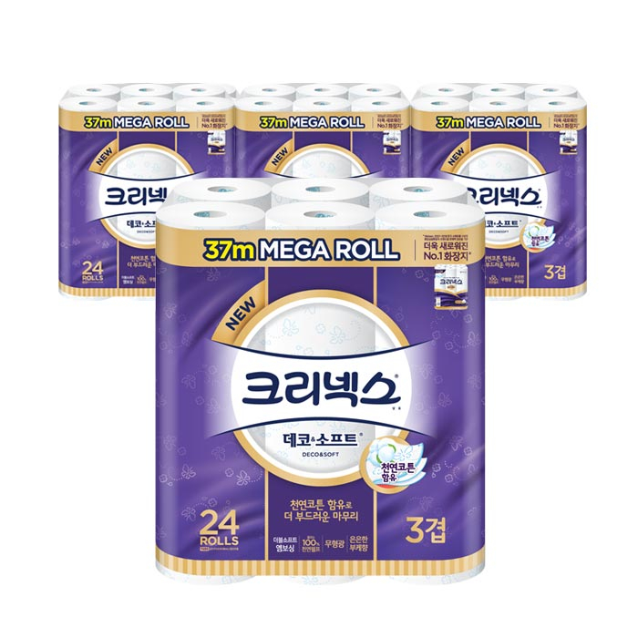 많이 팔린 크리넥스 3겹 데코 & 소프트 화장지 37m, 24개입, 4개 ··· 많이 팔린 크리넥스 3겹 데코 & 소프트 화장지 37m, 24개입, 4개 ···