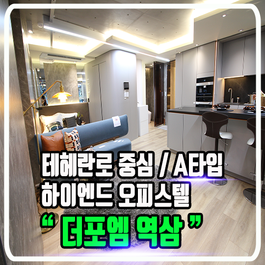  강남 더포엠역삼 하이엔드 오피스텔 - 원룸원거실 "A 타입" 소개 명품 럭셔리 하우스