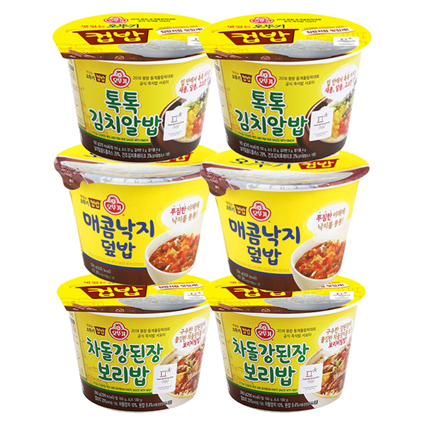 당신만 모르는 오뚜기 컵밥 톡톡김치알밥x2 + 매콤낙지덮밥x2 차돌강된장보리밥x2 즉석컵밥, 1세트 좋아요 당신만 모르는 오뚜기 컵밥 톡톡김치알밥x2 + 매콤낙지덮밥x2 차돌강된장보리밥x2 즉석컵밥, 1세트 좋아요