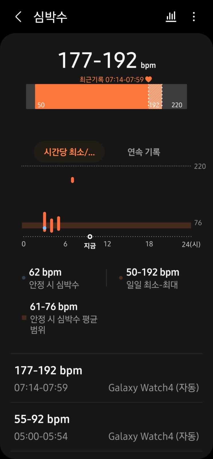  21.09.22 갤럭시워치4 심박수 버그