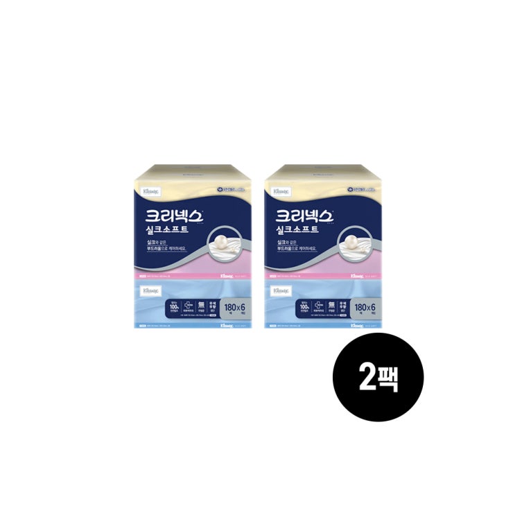 리뷰가 좋은 [TM]크리넥스 실크소프트 180매 6입 x 2팩, 단품 ···