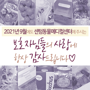  2021년 9월에도 센텀동물메디컬센터에 주시는 보호자님들의 사랑에 항상 감사드립니다 (부산 분과전문진료 동물병원)
