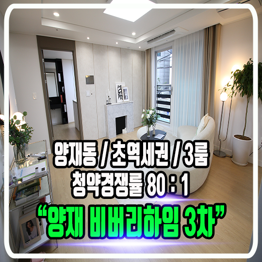  양재동 비버리하임 3차 고급신축빌라 - 양재역 초역세권 / 정보 및 타입소개(2룸 & 3룸 구조)