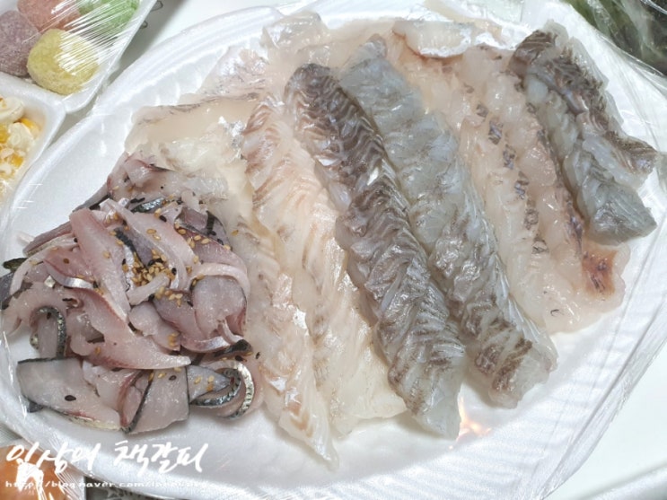 화성 궁평항 수산시장 수산물직판장 <진주네>에서 농어 우럭 회와 서더리매운탕 포장 내돈내산 후기 :)