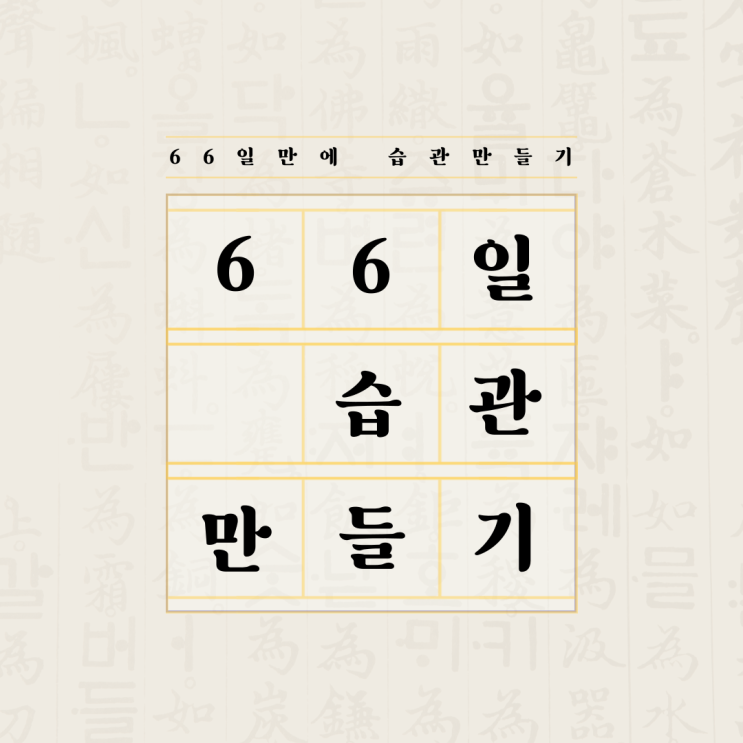  365일 中 66일만 투자하십시오 (내가 원하는 대로 인생이 바뀐다?)_습관만들기