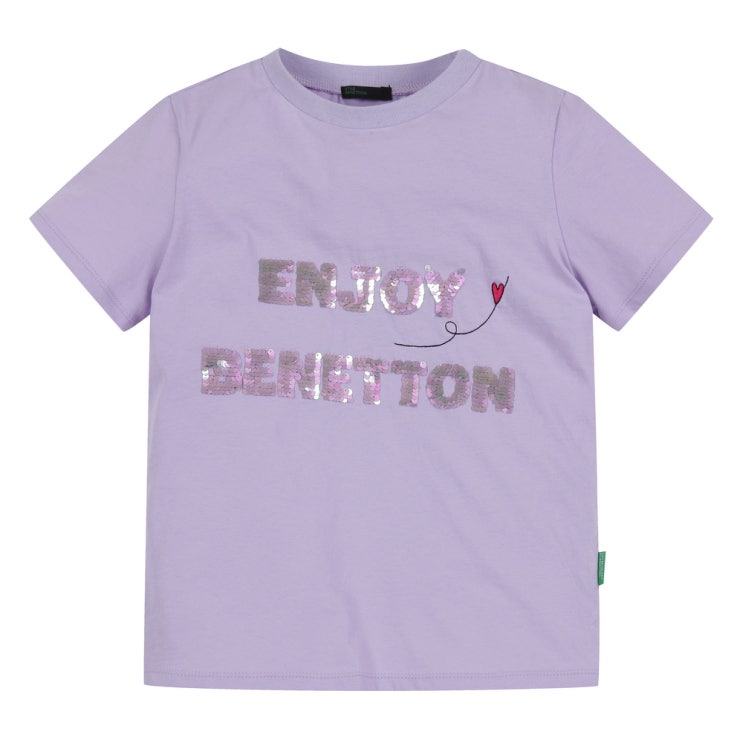 가성비 좋은 베네통 아동용 ENJOY 베네통 스팽글 티셔츠 QATSP4031 ···